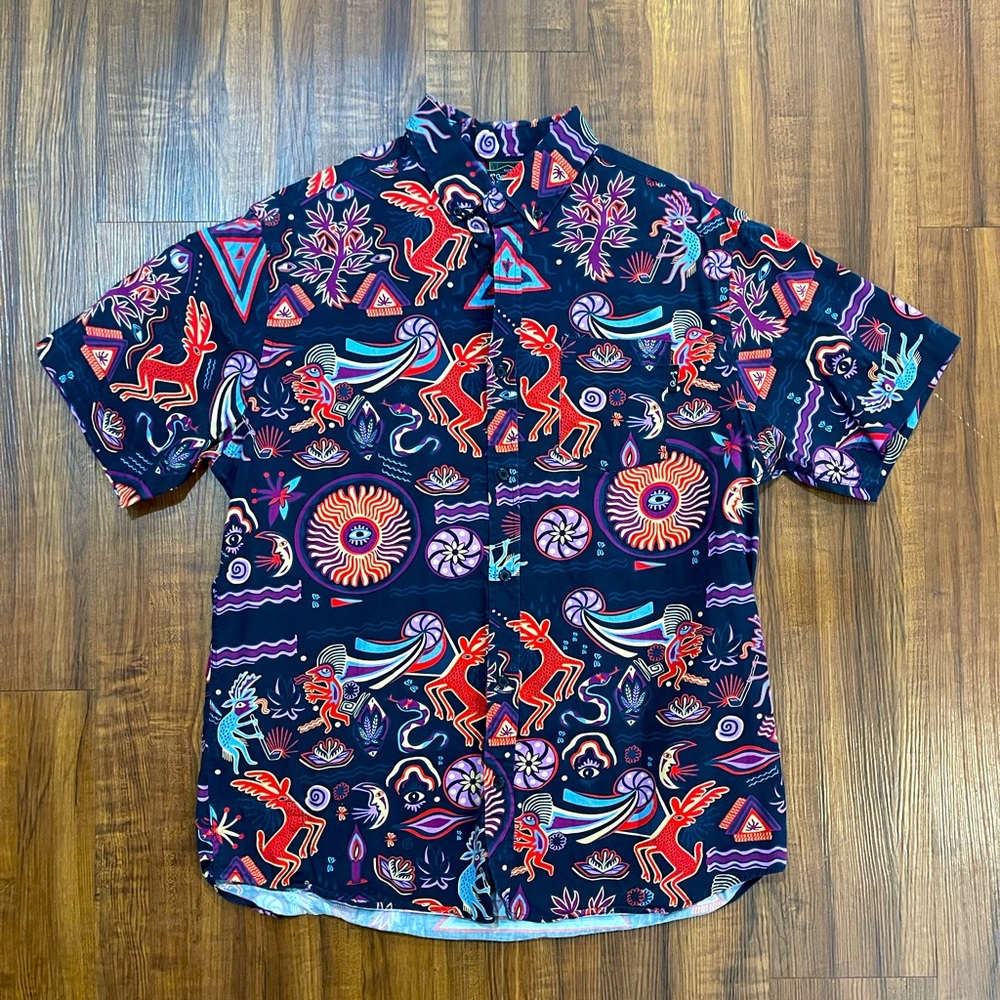 Grassroots short sleeve button down (tribal/multi)